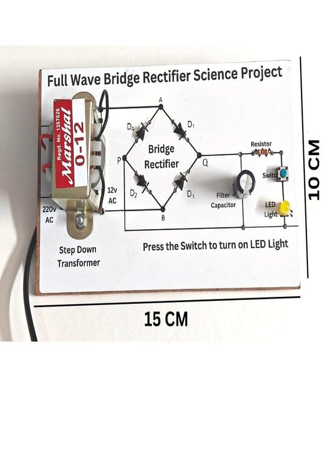 ESPtronics مجموعة أدوات تجريبية لمشروع علمي استقصائي لمقوم جسر الموجة الكاملة من ESPTRONICS لطلاب الصف الثاني عشر مع مكثف ترشيح وثنائي. - Image 2